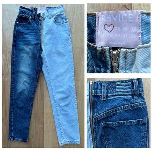 REVICE DENIM YING YANG Women’s Light Dark Wash High Rise Denim Jeans sz 24